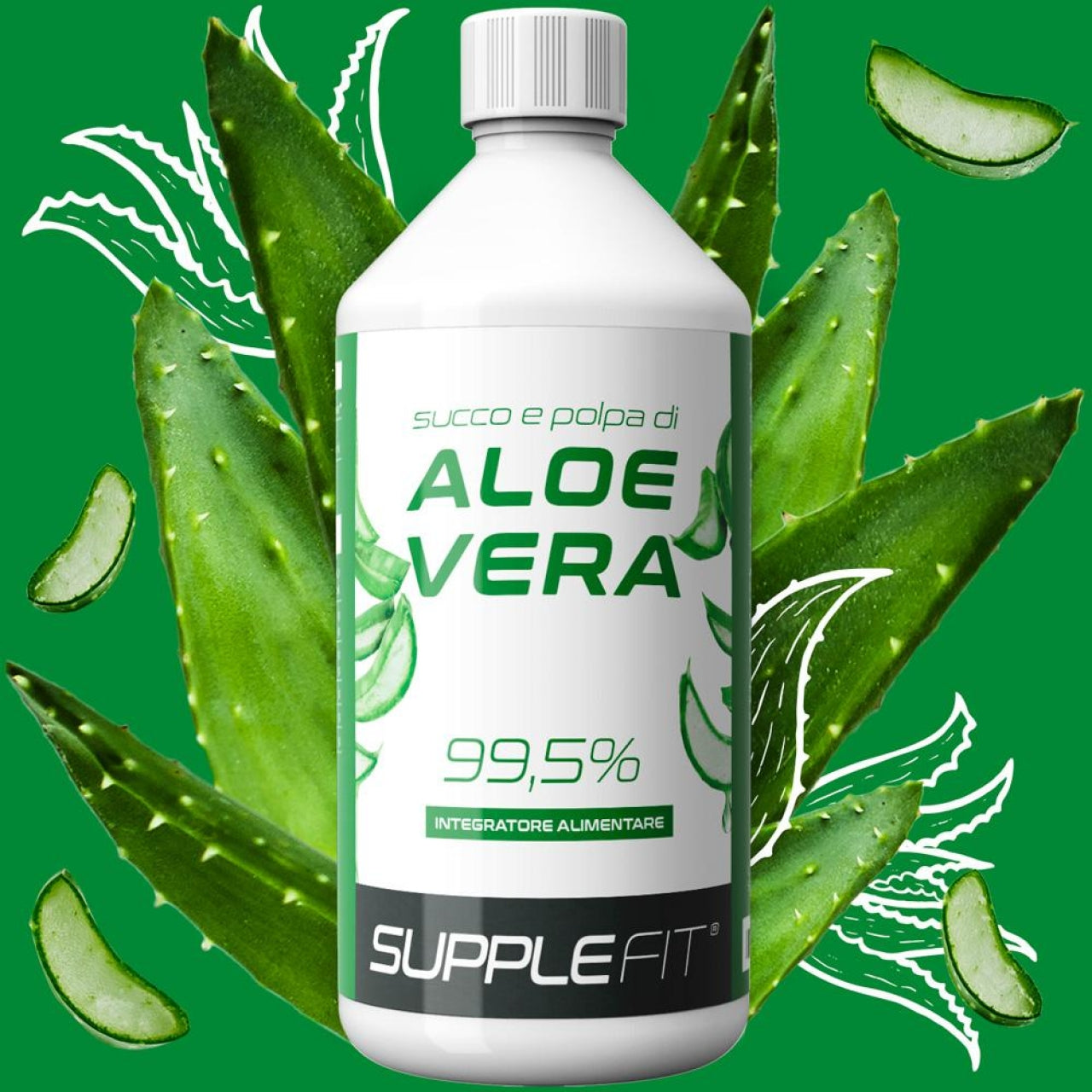 SUCCO E POLPA DI ALOE VERA 99,5% 1 LITRO