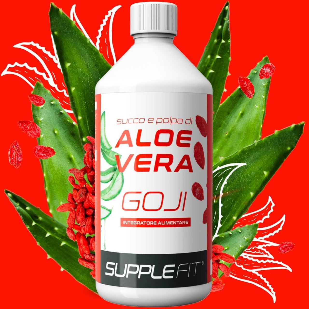 SUCCO E POLPA DI ALOE VERA CON GOJI 1 LITRO